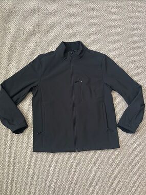 Amazon Essentials Men's Black Softshell Zip Jacket size Large